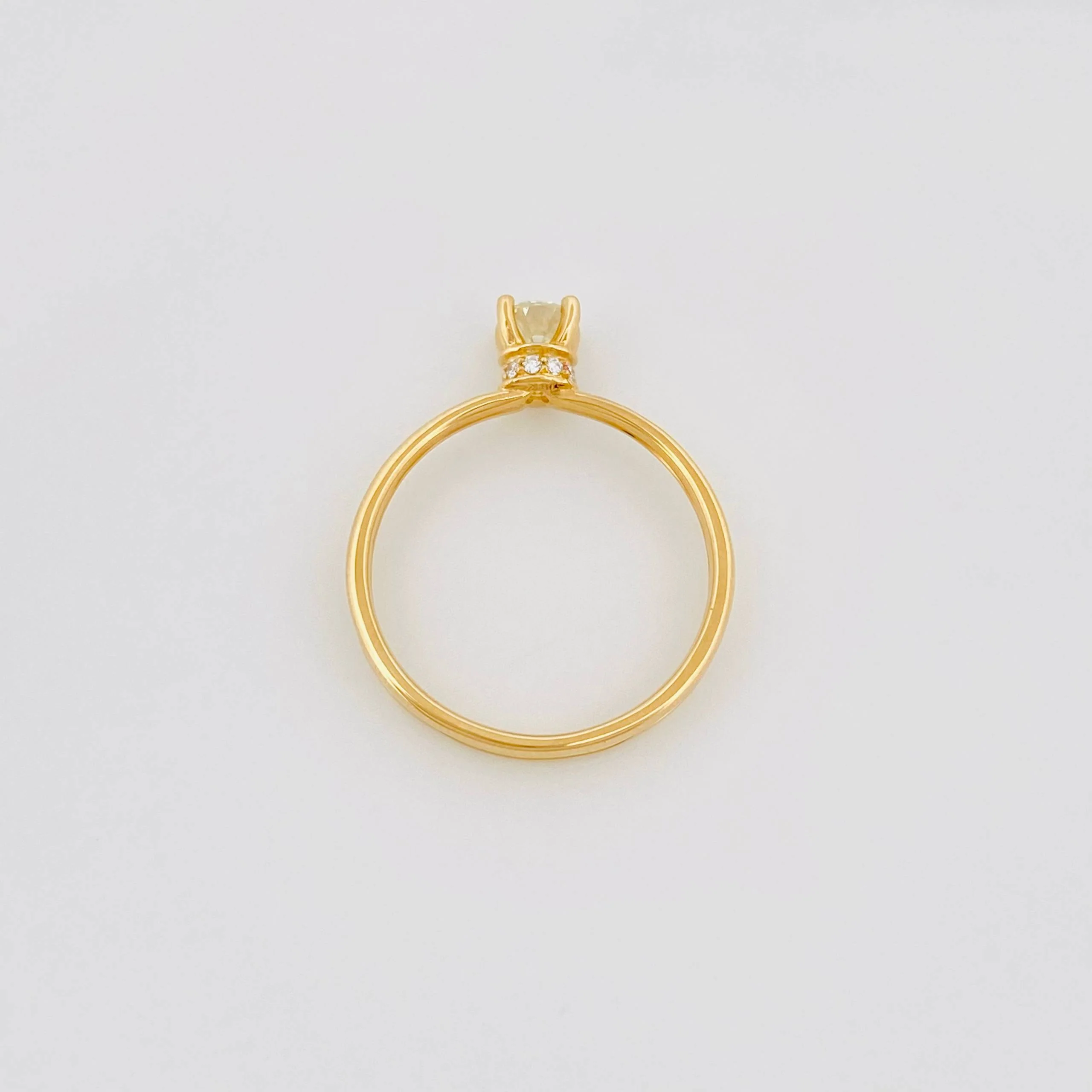 Anillo Solitario Diamantes 35 Pts 2.45 g / T7 1/4 Oro Amarillo 18K - Image 4