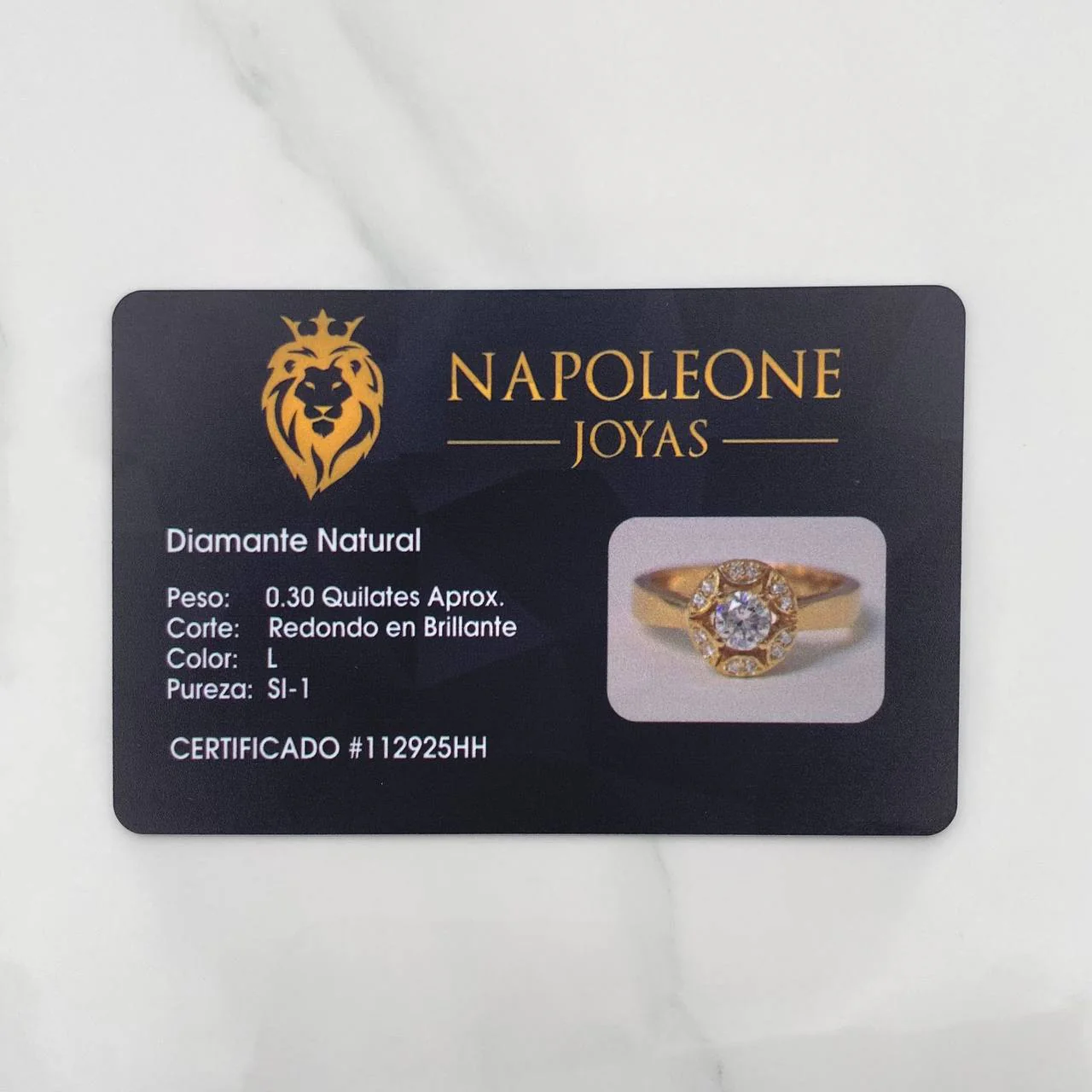 Anillo Solitario Diamantes 38Pts 2.85 g / T6 3/4 Oro Amarillo 18K - Image 5
