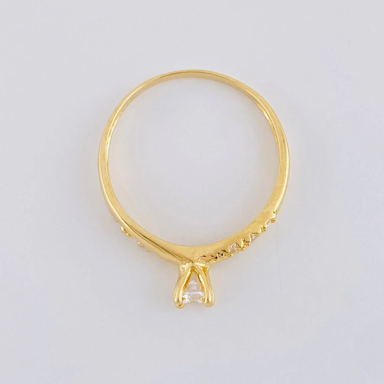 Anillo Solitario Doble Carril 1.8 g / T7 3/4 Oro Amarillo 18K - Image 3