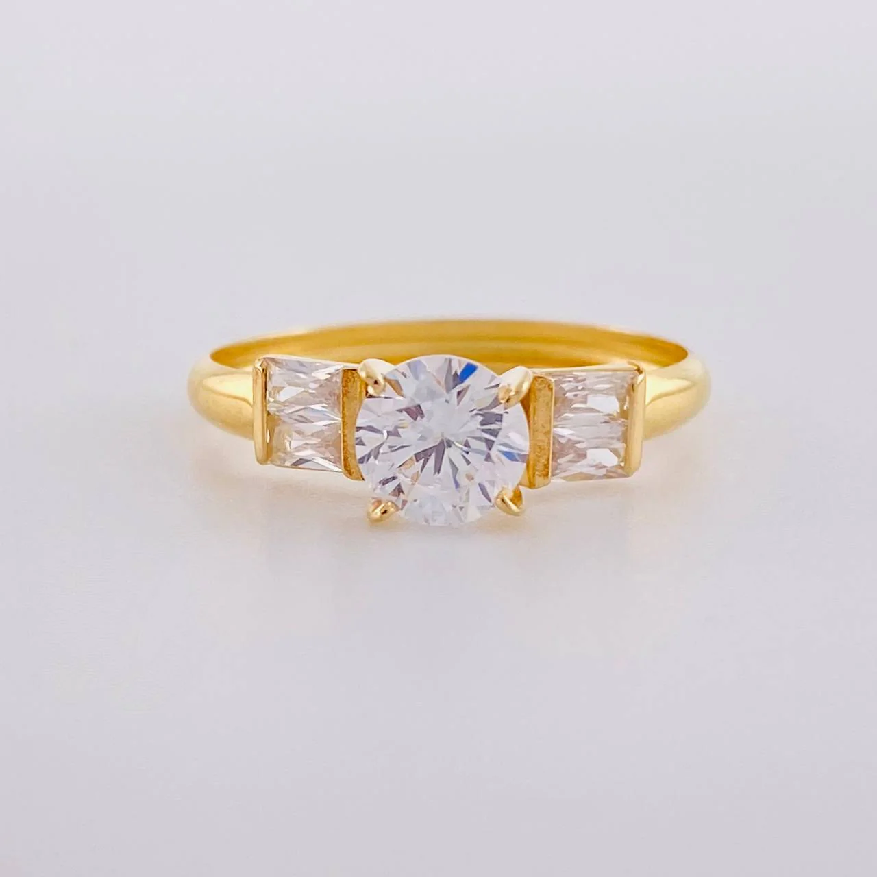 Anillo Solitario Doble Cubo 1.7 g / T9 Oro Amarillo 18K