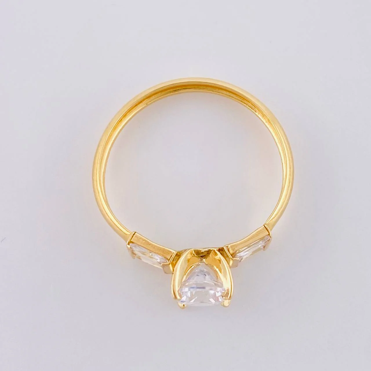 Anillo Solitario Doble Cubo 1.7 g / T9 Oro Amarillo 18K - Image 3