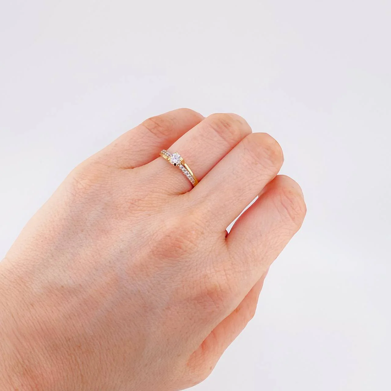 Anillo Solitario Doble Esplendor 1.95 g / T6 1/4 Oro Amarillo 18K - Image 4