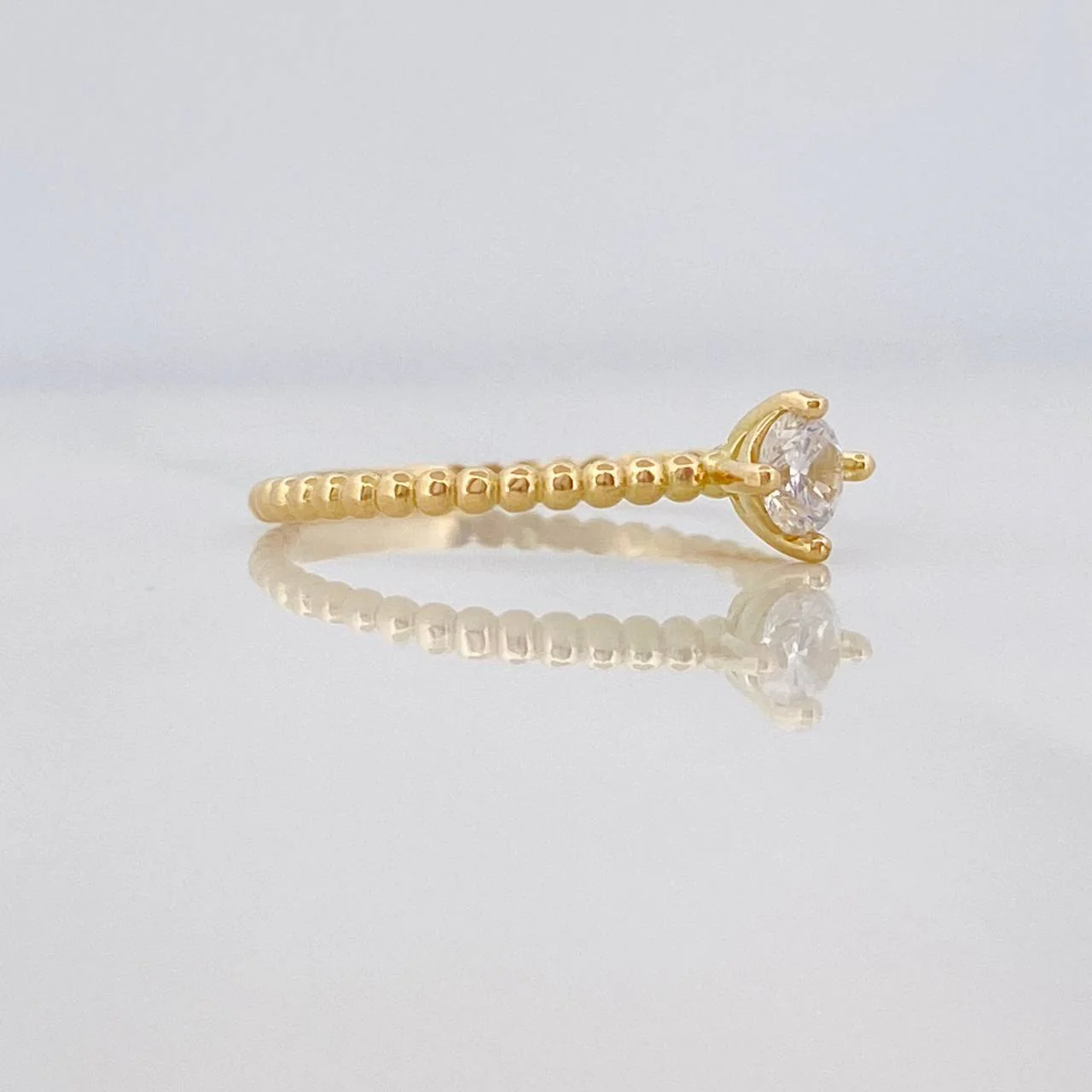 Anillo Solitario Esferas 1.45 g / T8 Oro Amarillo 18K - Image 3