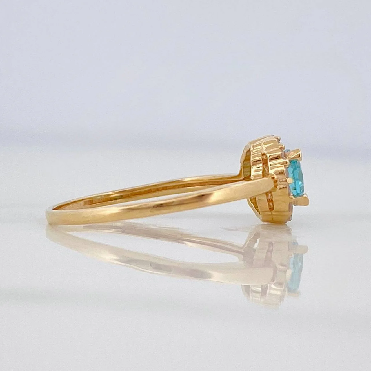 Anillo Flor Circular 1.9 g / T6 3/4 Oro Amarillo 18K - Image 3