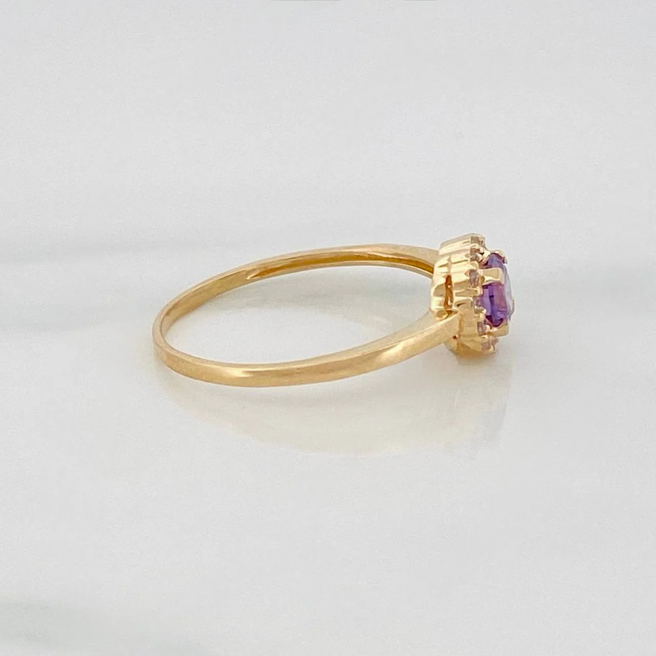 Anillo Flor Circular 1.9 g / T8 Oro Amarillo 18K - Image 3