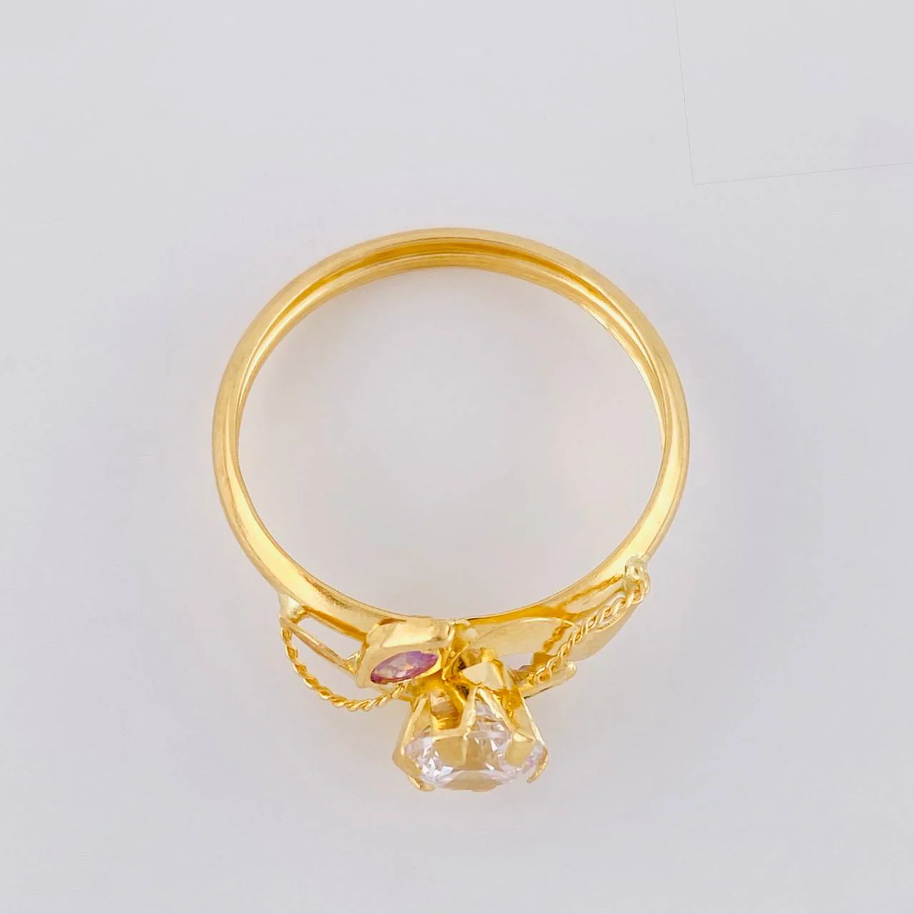 Anillo Solitario Flor De Cristal 1.75 g / T9 1/4 Oro Amarillo 18K - Image 3