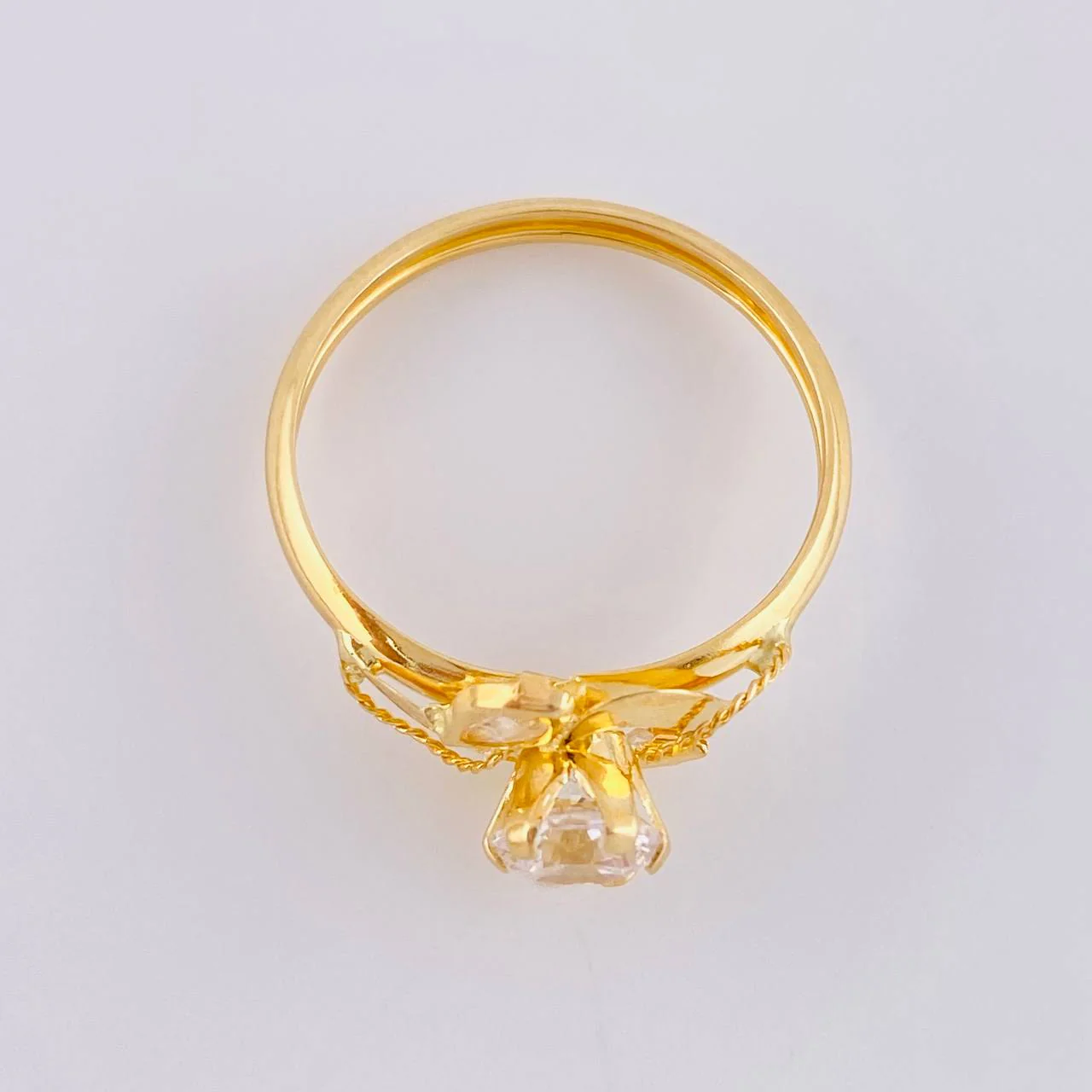 Anillo Solitario Flor De Cristal 1.8 g / T9 1/4 Oro Amarillo 18K - Image 3