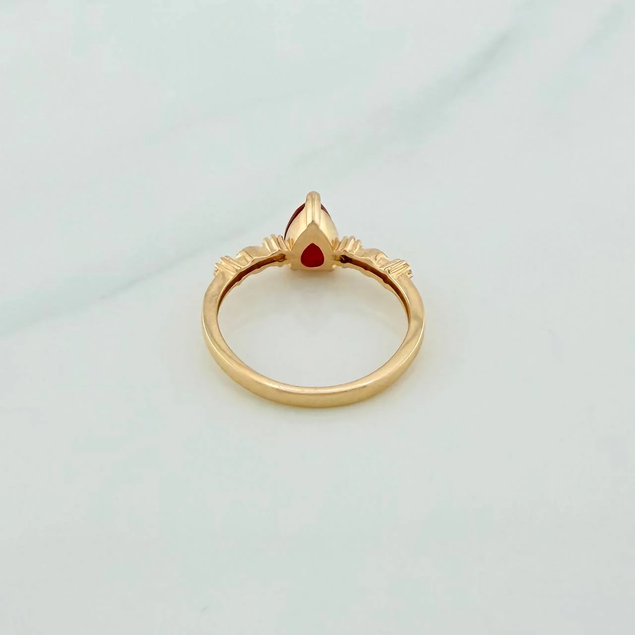 Anillo Solitario Gota 1.95 g / T5 3/4 Oro Amarillo 18K - Image 4