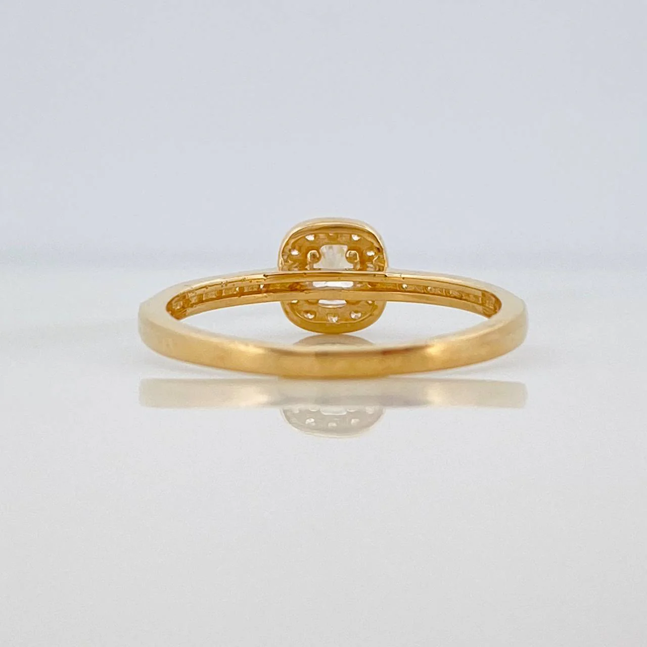 Anillo Solitario Halo Cuadrado 2.05gr / T6 / Oro Amarillo 18K % - Image 4