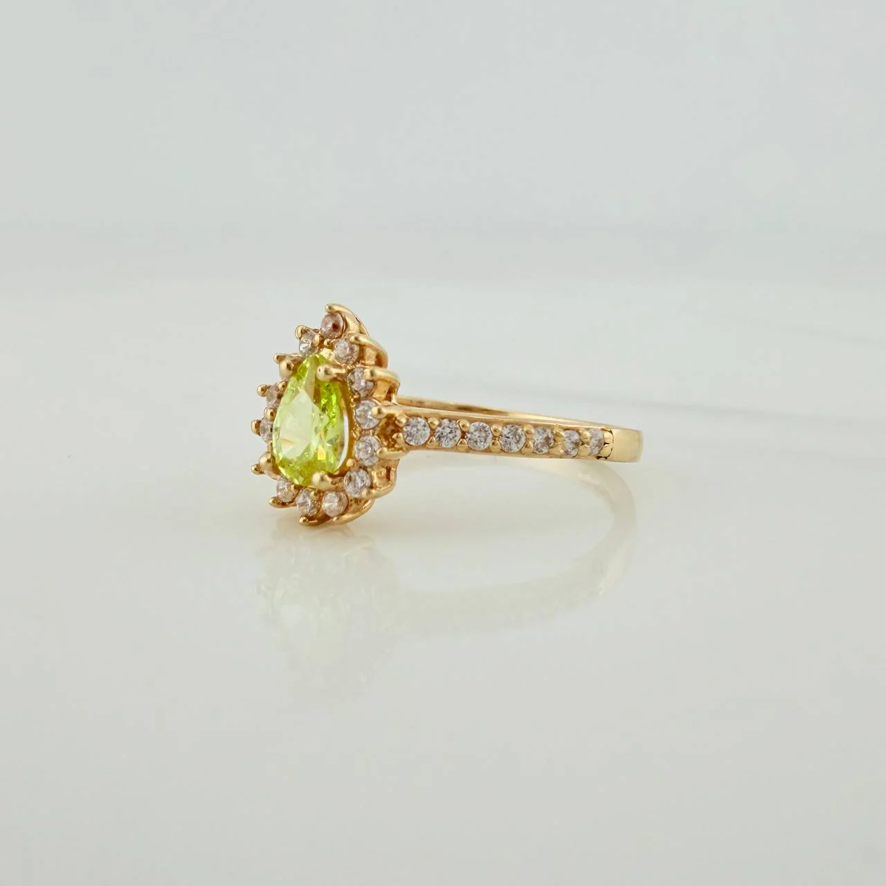 Anillo Solitario Halo Gota 2.25gr / T6 / Oro Amarillo 18K $ - Image 2