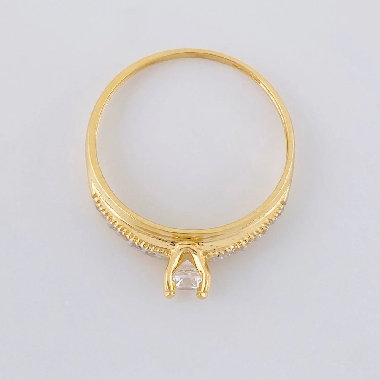 Anillo Solitario Hileras Tupidas 1.85g / T7 1/4 Oro Amarillo 18K - Image 3