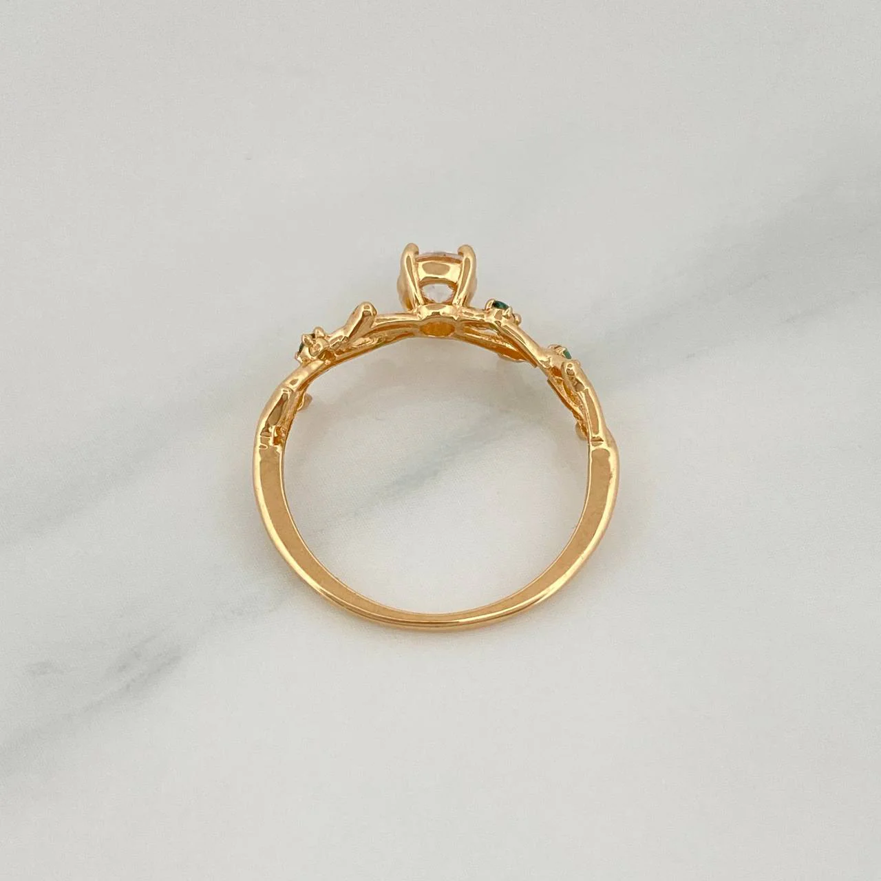 Anillo Solitario LĆneas Cruzadas 1.8 g / T6 1/2 Oro Amarillo 18K - Image 3