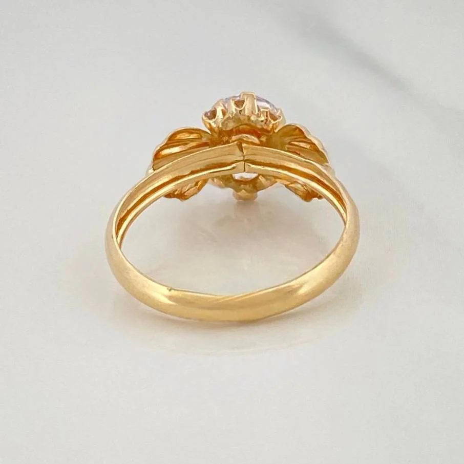 Anillo Solitario Moño 1.85 g / T7 Oro Amarillo 18K - Image 4