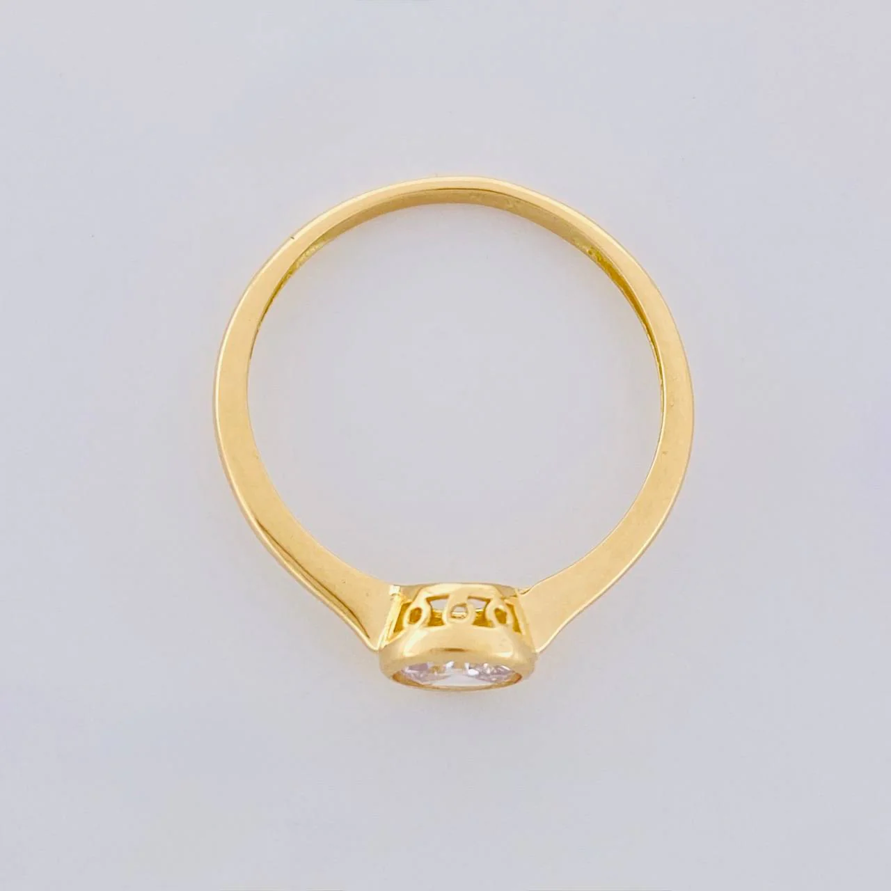 Anillo Solitario Ovalado 1.4g / T6 1/4 Oro Amarillo 18K - Image 3