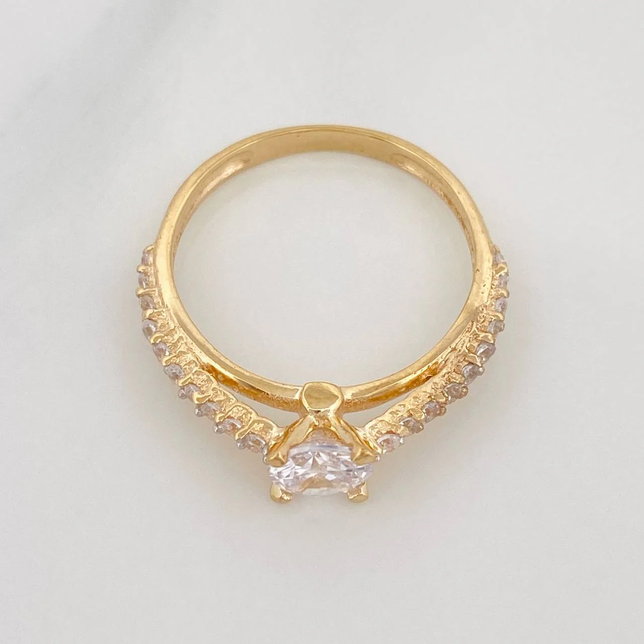 Anillo Solitario Puente 2.4g / T7 Oro Amarillo 18K - Image 2