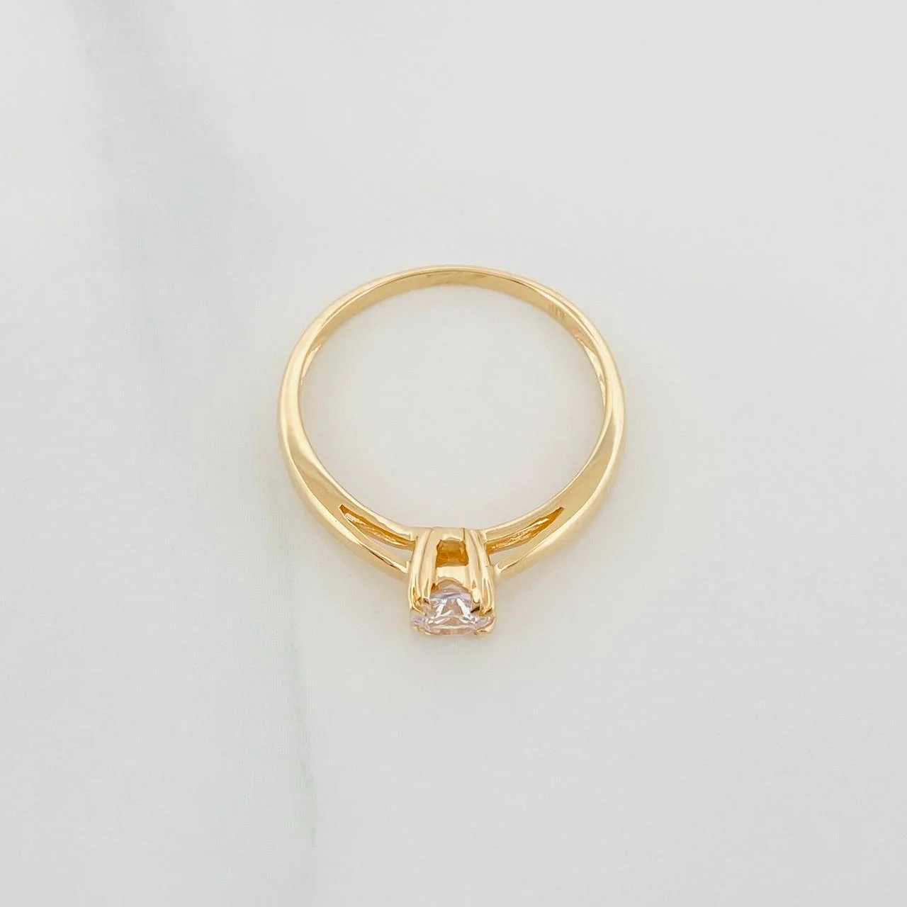 Anillo Solitario Puente 2 g / T7 1/4 Oro Amarillo 18K - Image 2