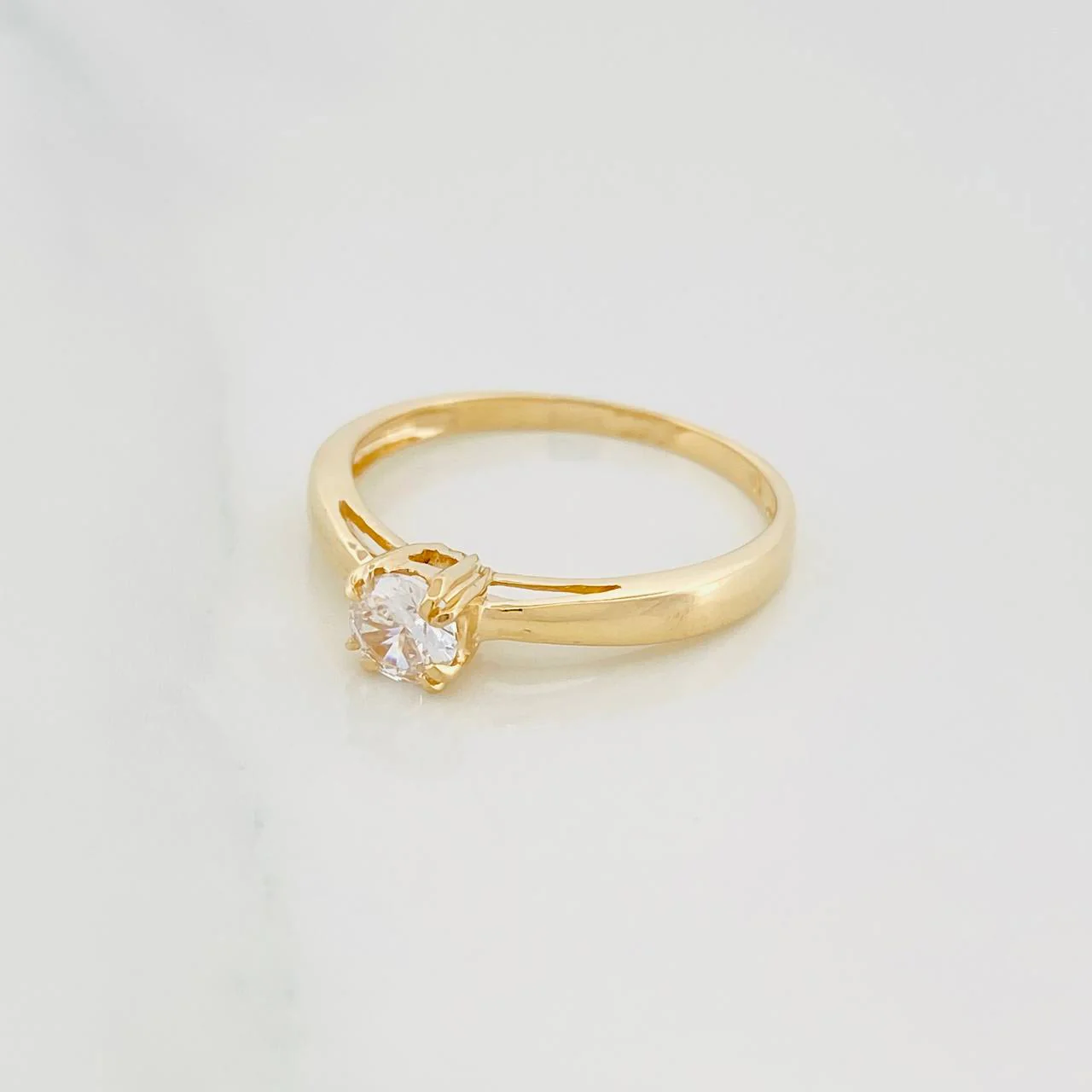 Anillo Solitario Puente 2 g / T7 1/4 Oro Amarillo 18K - Image 3