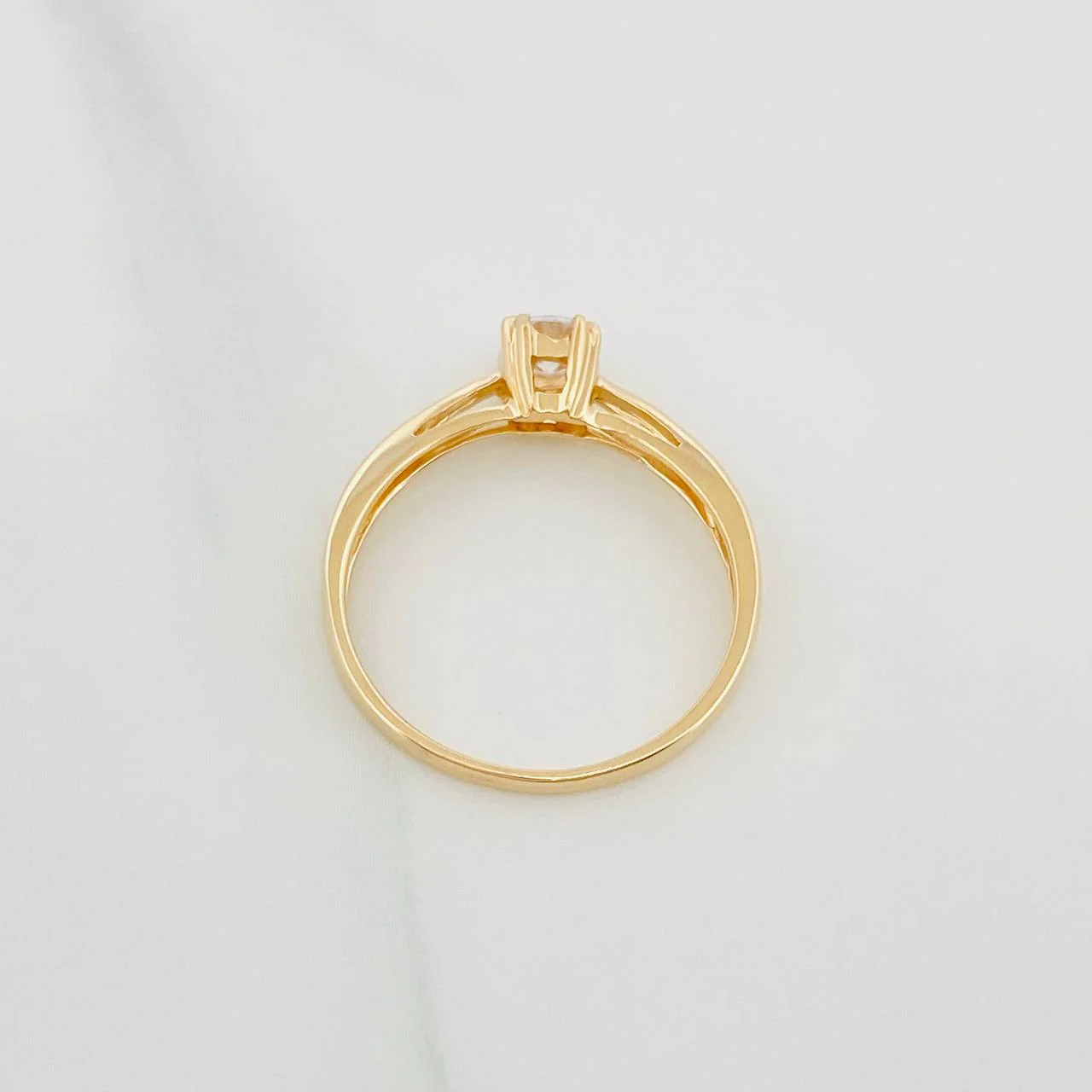 Anillo Solitario Puente 2 g / T7 1/4 Oro Amarillo 18K - Image 4