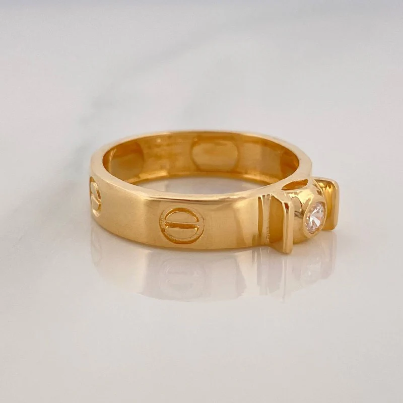 Anillo Solitario Tornillo 3.7 g / T6 3/4 Oro Amarillo 18K - Image 3