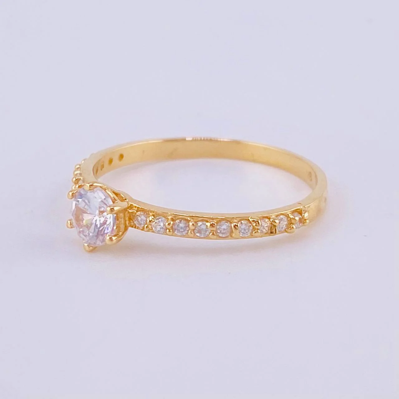 Anillo Solitario Tupido 2.05 g / T6 3/4 Oro Amarillo 18K - Image 2