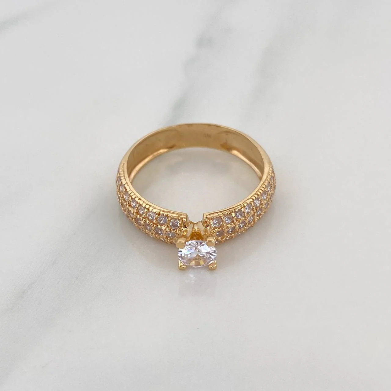 Anillo Solitario Tupido 3.15 g / T6 1/2 Oro Amarillo 18K - Image 2