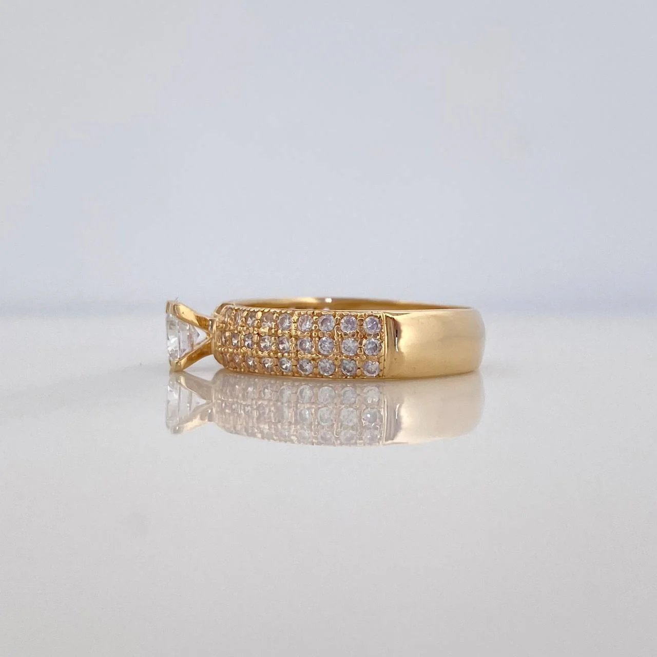 Anillo Solitario Tupido 3.15 g / T6 1/2 Oro Amarillo 18K - Image 3