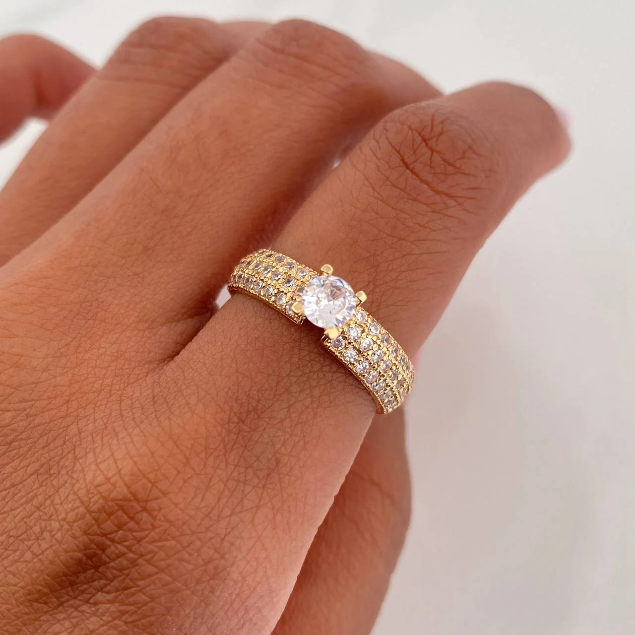 Anillo Solitario Tupido 3.15 g / T6 1/2 Oro Amarillo 18K - Image 4