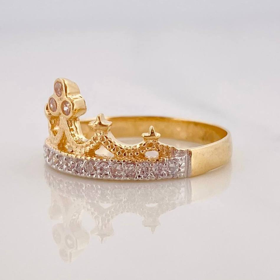 Anillo Tiara Real 2.95g / T8 Dos Oros Amarillo Blanco 18K - Image 2