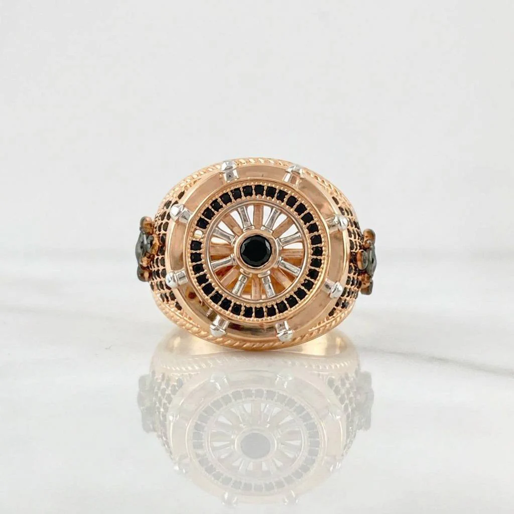 Anillo Timón Móvil 12.7g / T10 1/4 Oro Rosa 18K