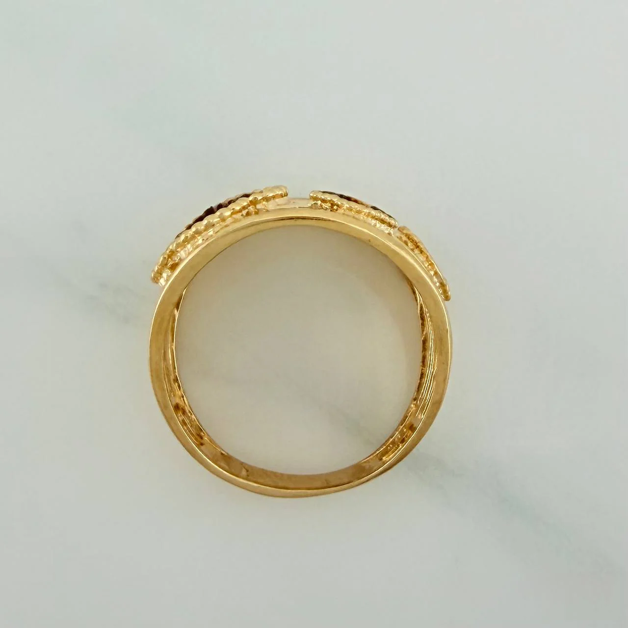 Anillo Trebol 4.35gr / T5 3/4 / Dos Oros Negro Amarillo 18K - Image 3