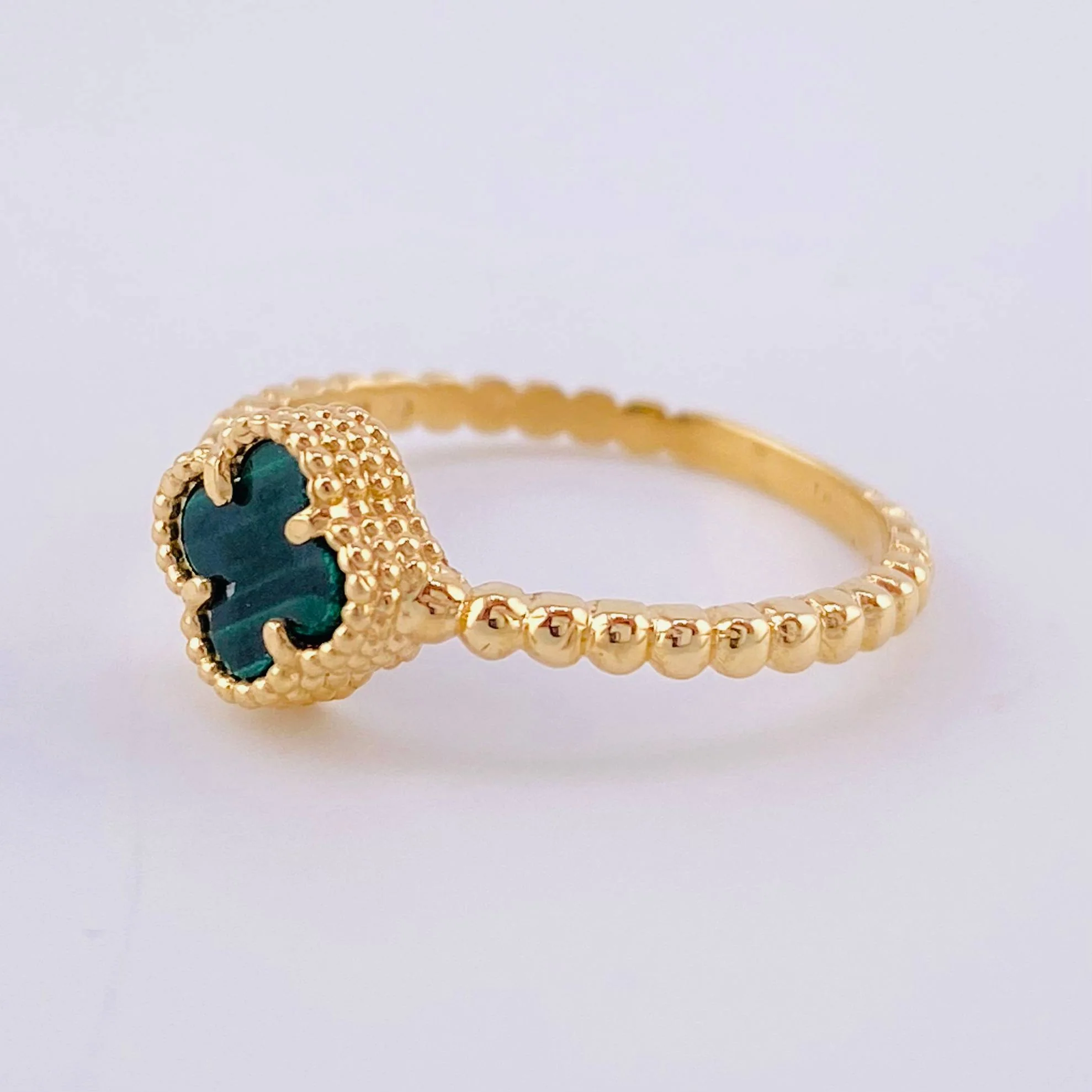 Anillo Trebol Burbuja 2.05 g / T6 1/4 Oro Amarillo 18K - Image 2