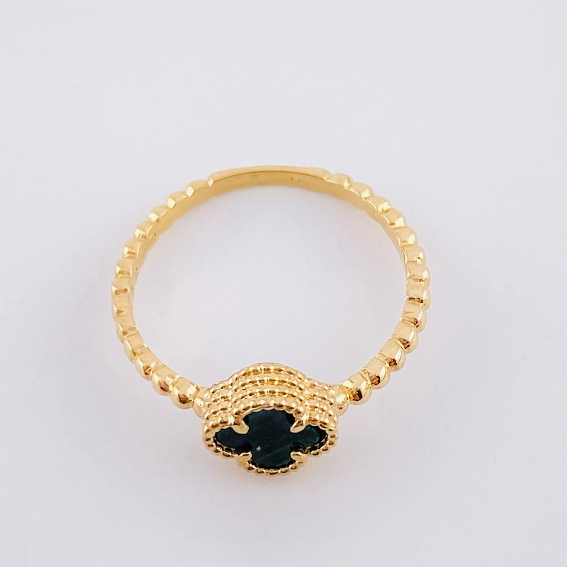Anillo Trebol Burbuja 2.05 g / T6 1/4 Oro Amarillo 18K - Image 3