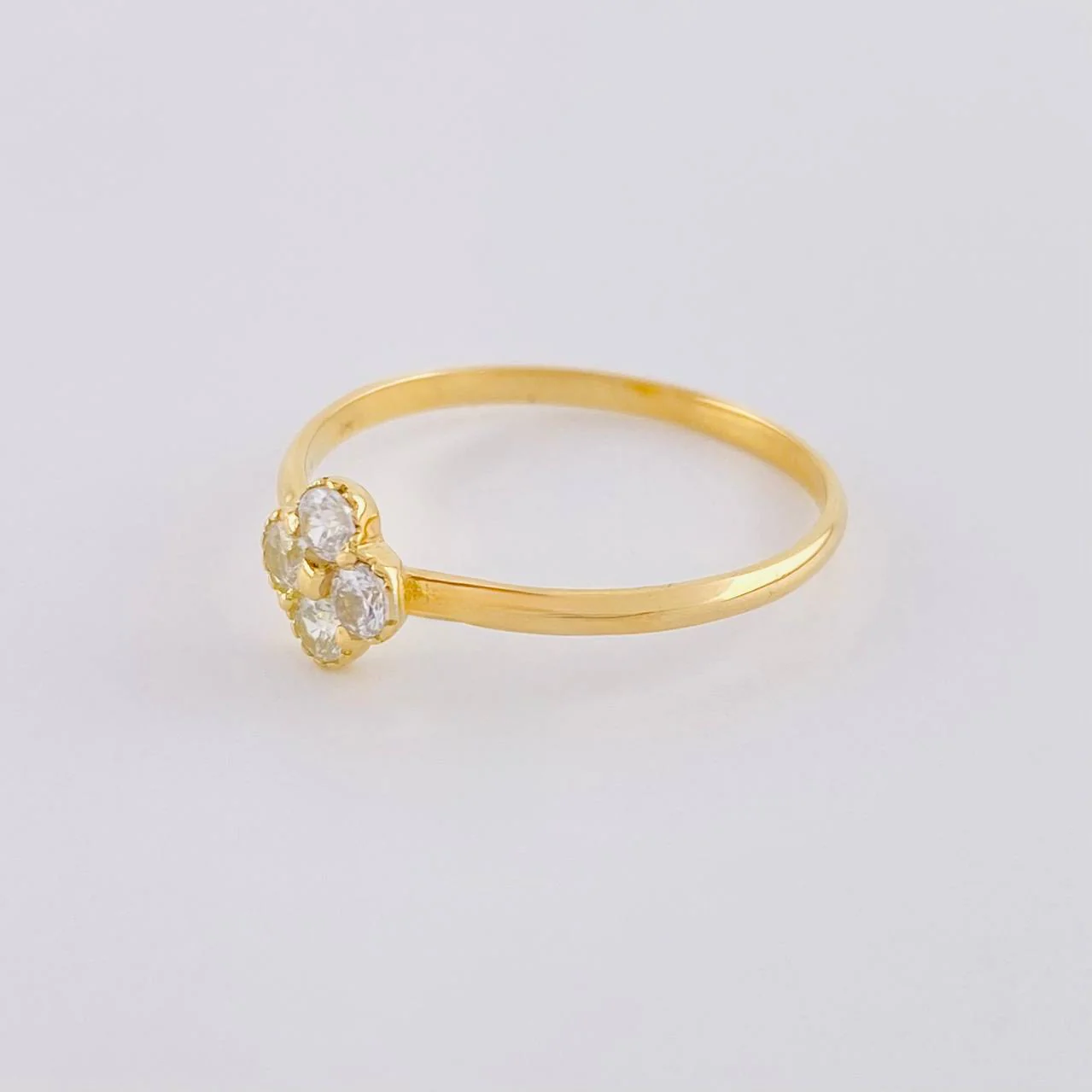 Anillo Trébol Cuatro Hojas 1.5 g / T8 1/4 Oro Amarillo 18K - Image 2