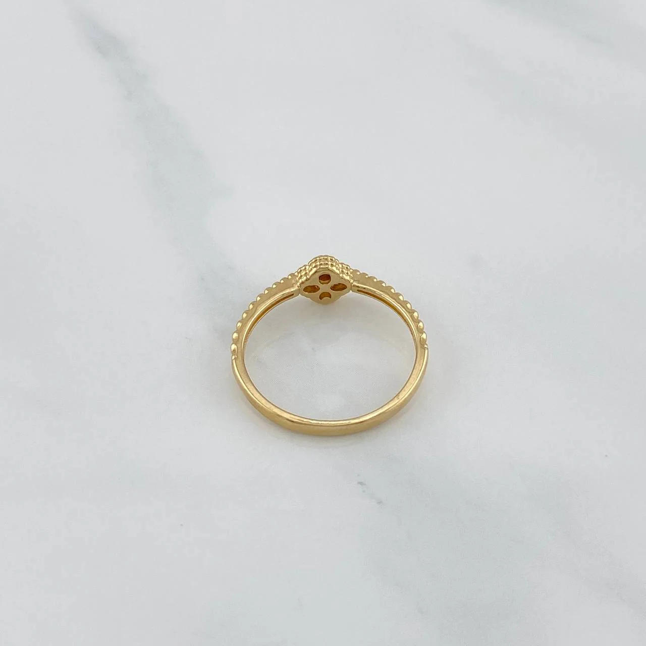 Anillo Trebol Diamantado 1.5 g / T5 1/4 Oro Amarillo 18K - Image 4