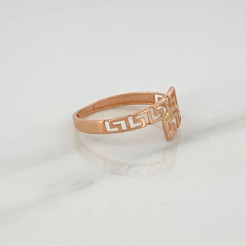 Anillo Tribal Cruzado 1.1 g / T7 1/4 Oro Rosa 18K - Image 3