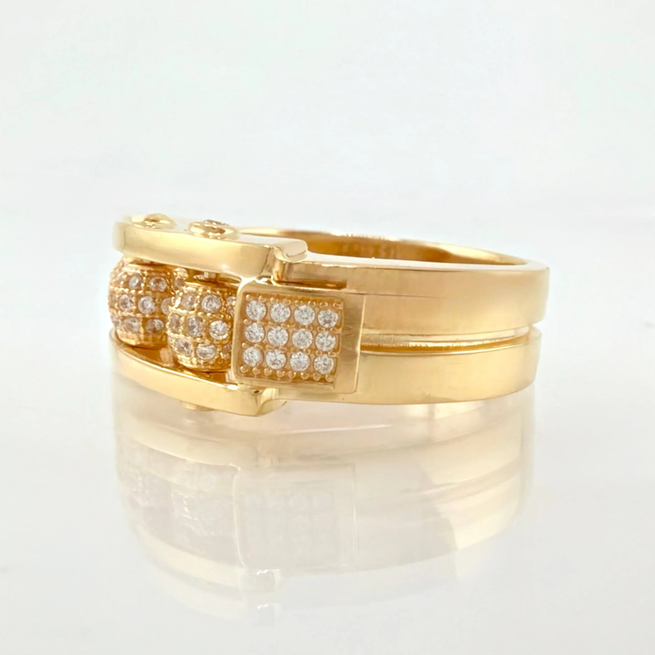 Anillo Trio Bolas De Fuego 10.95gr / T10 / Oro Amarillo 18K - Image 2