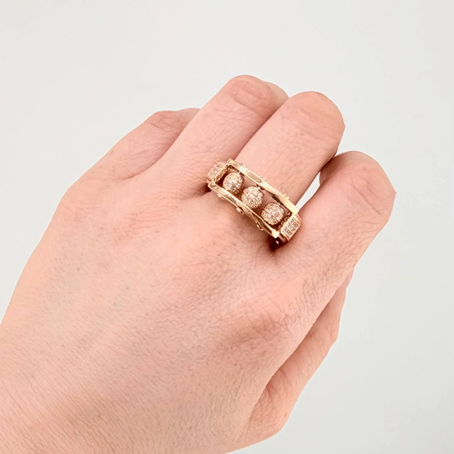 Anillo Trio Bolas De Fuego 10.95gr / T10 / Oro Amarillo 18K - Image 4