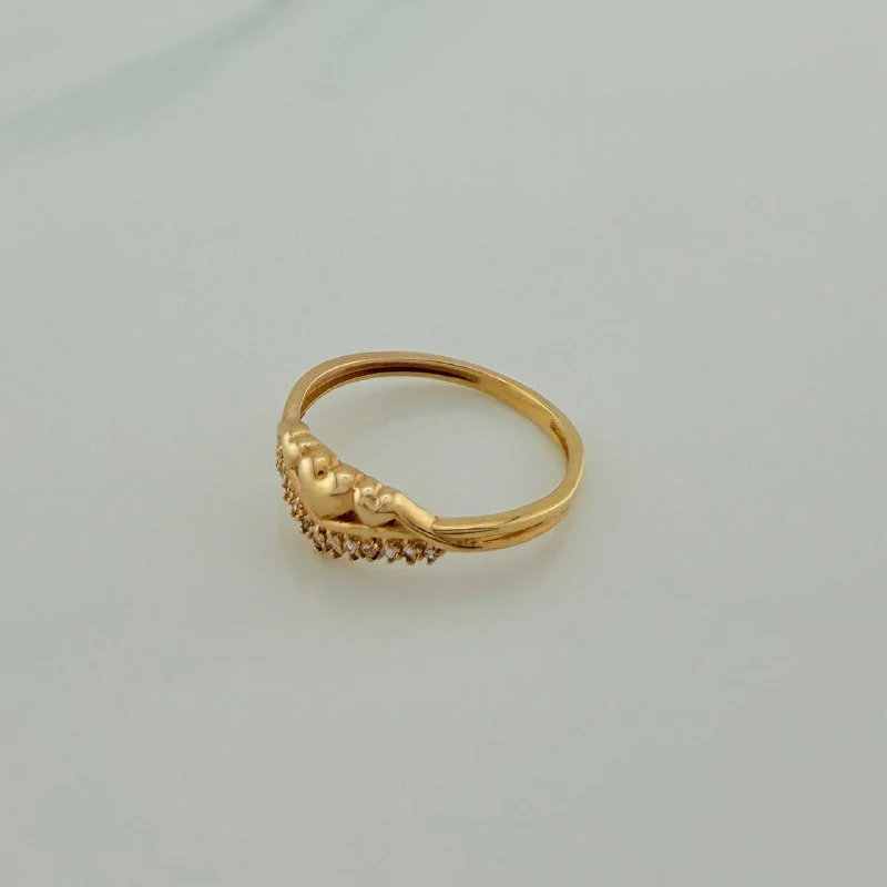 Anillo Trio Corazones 1.9gr / T6 1/2 / Oro Amarillo 18K % - Image 2