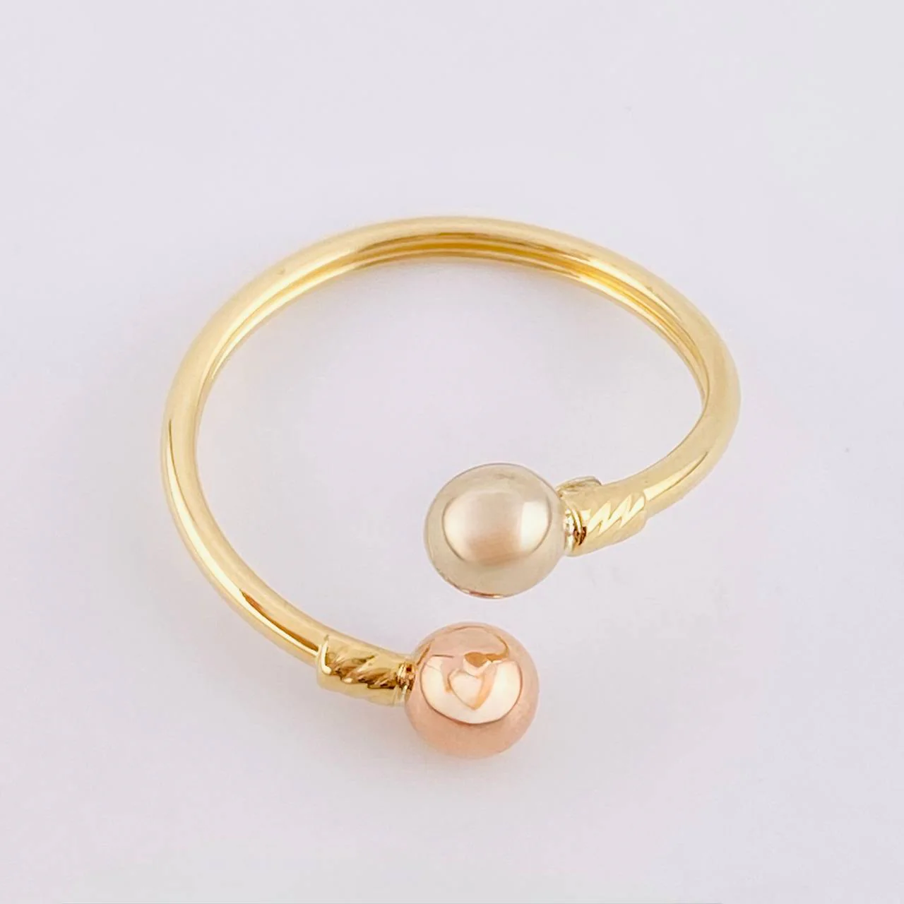 Anillo Tu Y Yo 1.35 g / T7 3/4 Tres Oros 18K - Image 3