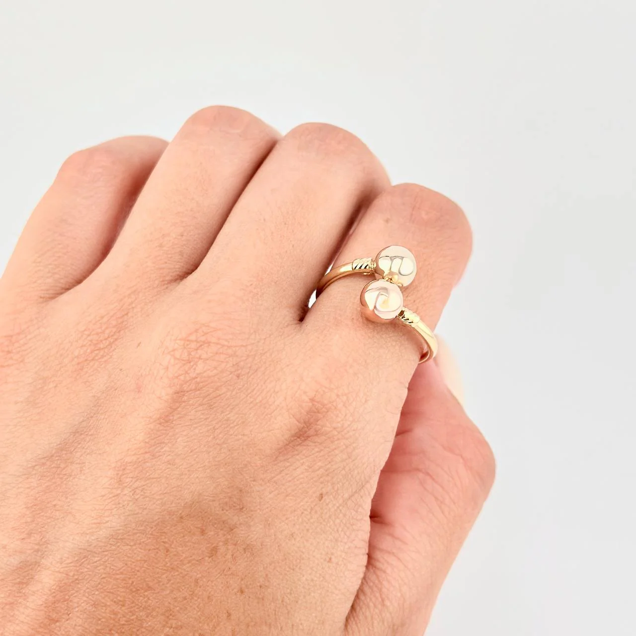 Anillo Tu Y Yo 1.6 g / T6 Tres Oros 18K - Image 4