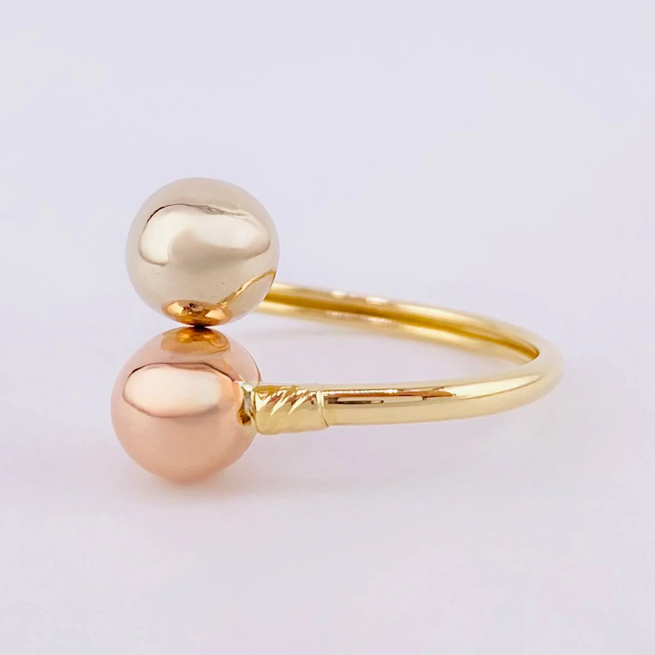 Anillo Tu Y Yo 1.65 g / T7 1/2 Tres Oros 18K - Image 2