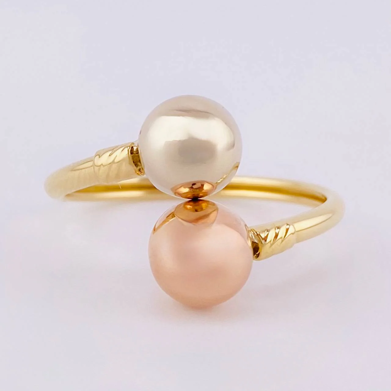 Anillo Tu Y Yo 1.7 g / T8 3/4 Tres Oros 18K