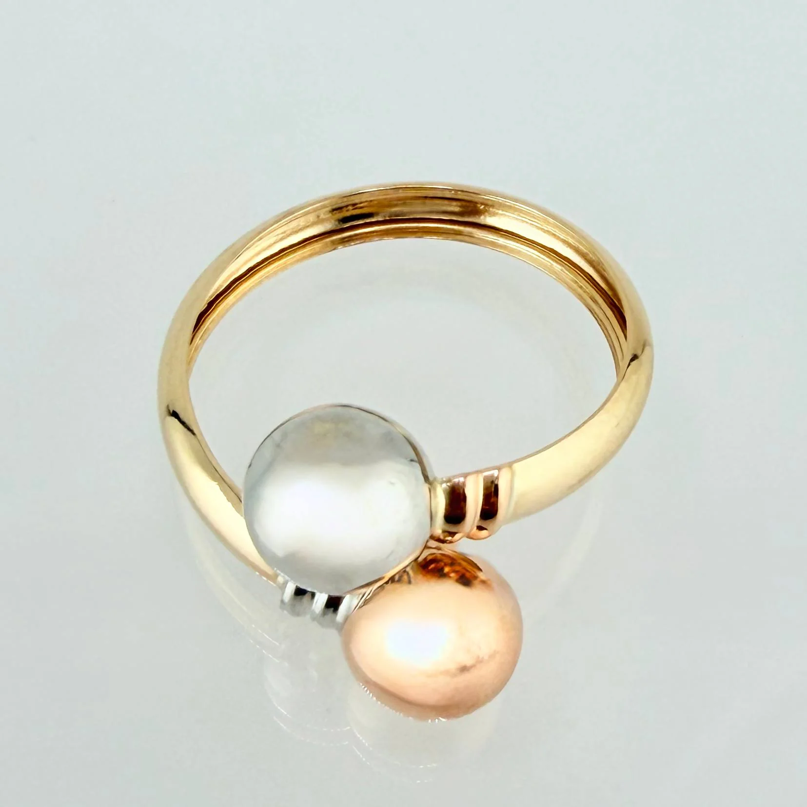 Anillo Tu y Yo 2.55gr / T10 / Tres Oros 18K - Image 3