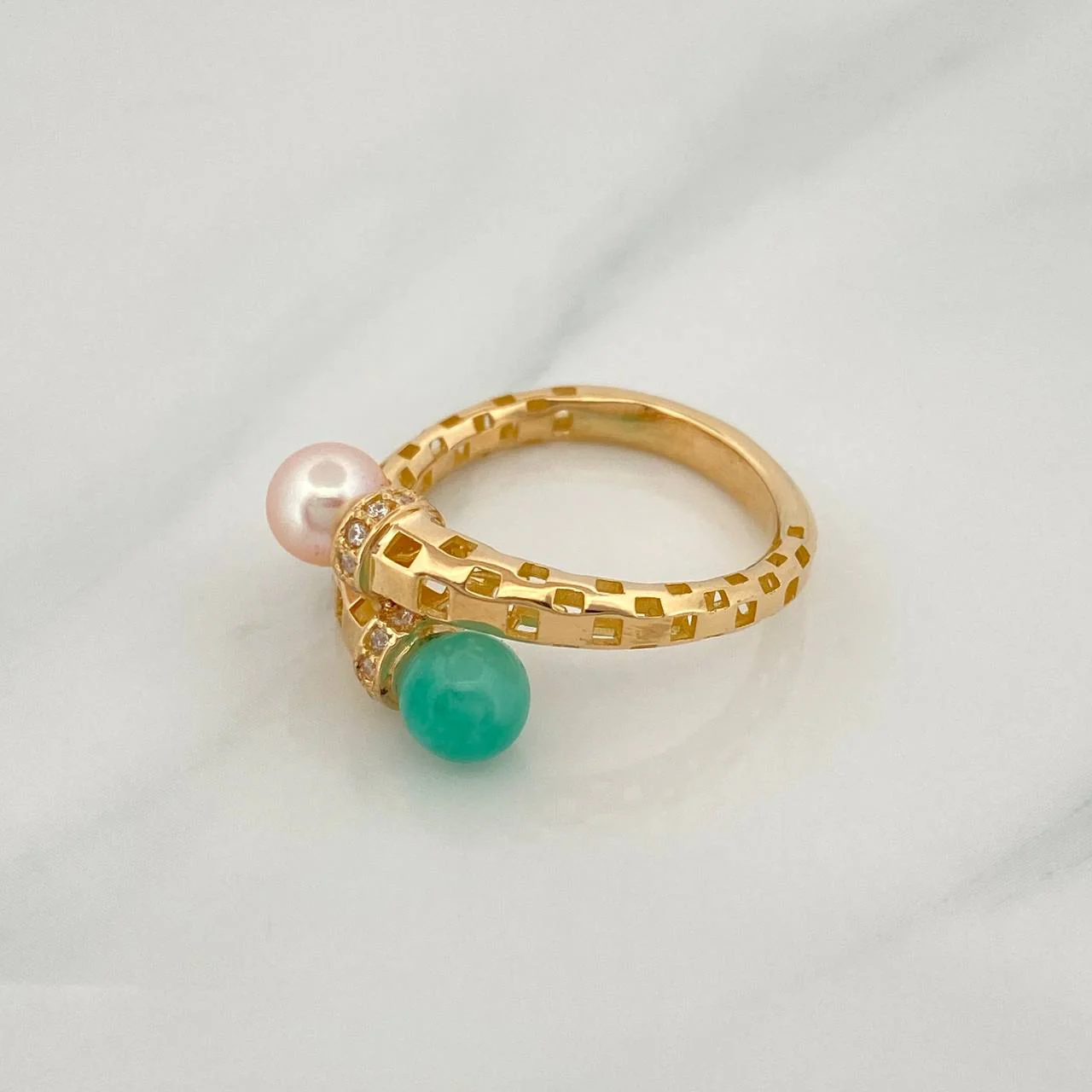 Anillo Tú Y Yo 4.4 g / T7 1/4 Oro Amarillo 18K - Image 4