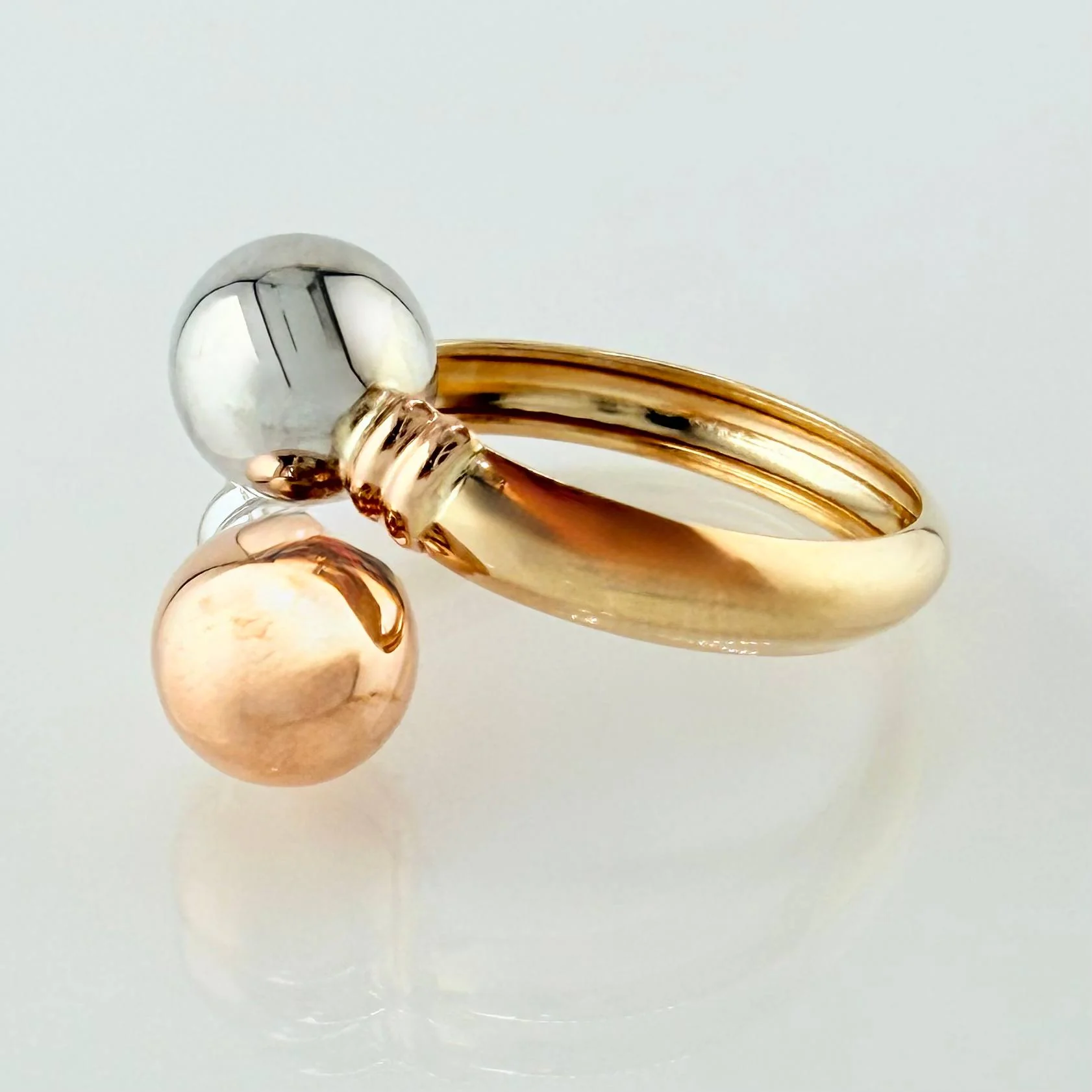 Anillo Tu Y Yo 1gr / T7 3/4 / Tres Oros 18K * - Image 2