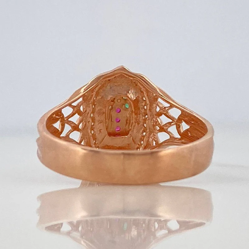Anillo Virgen De Guadalupe 3.7 g / T8 3/4 Oro Rosa 18K - Image 4