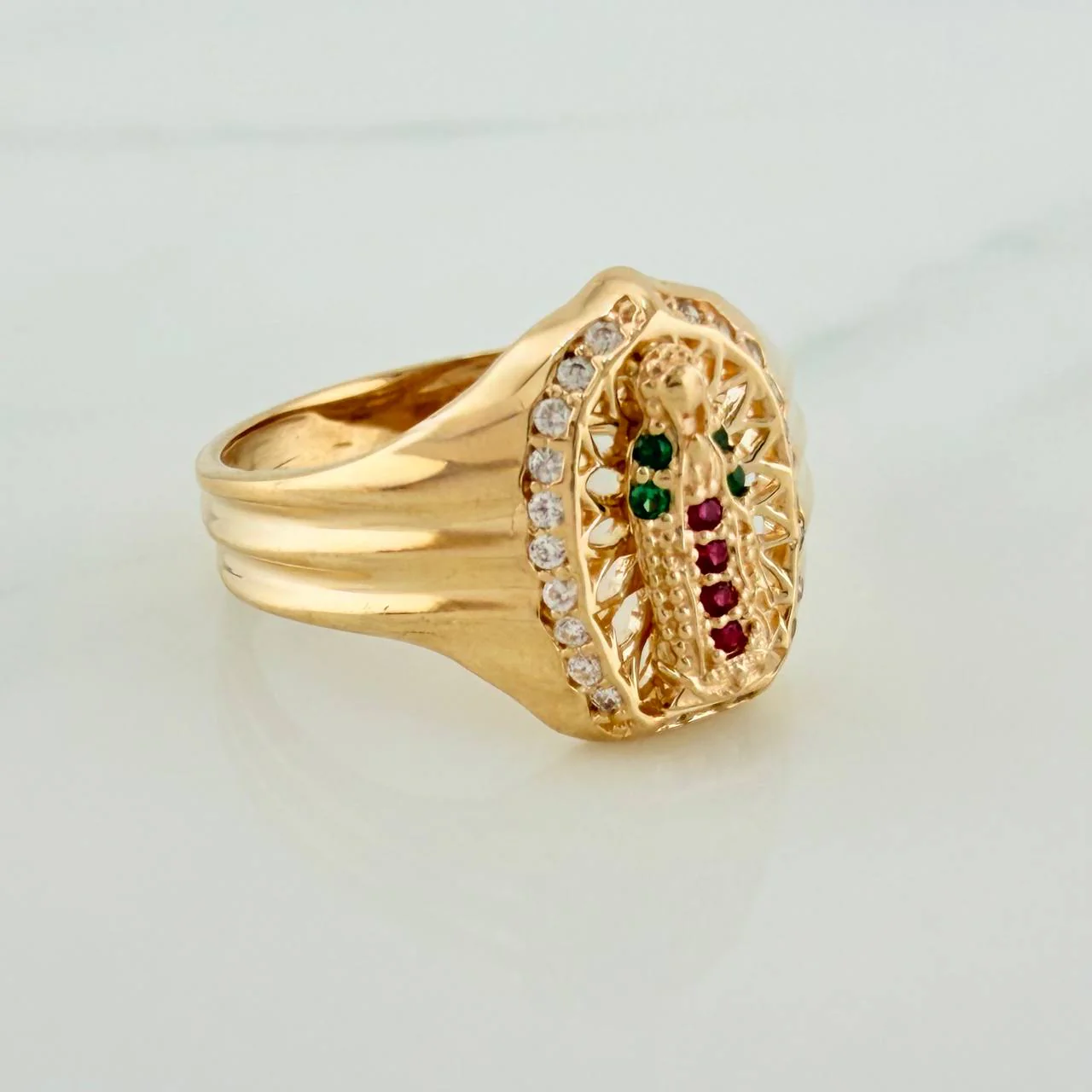 Anillo Virgen de Guadalupe 3.95gr / T6 1/2 / Oro Amarillo 18K % - Image 4