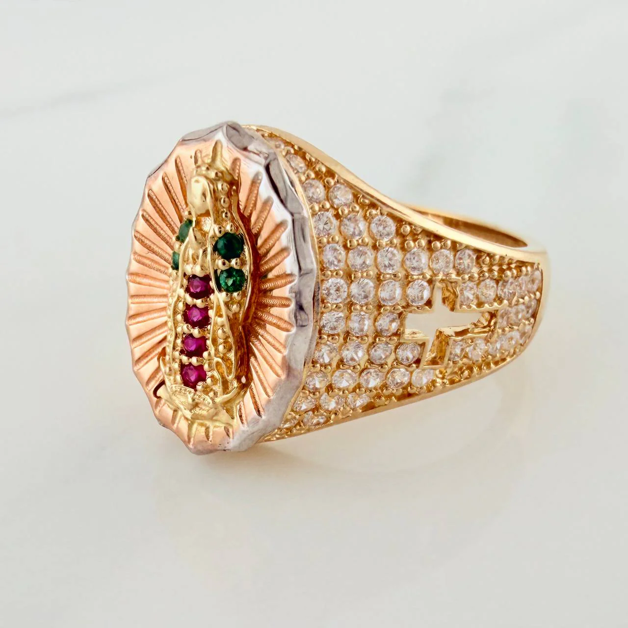 Anillo Virgen de Guadalupe 4.6gr / T6 / Tres Oros 18K % - Image 2