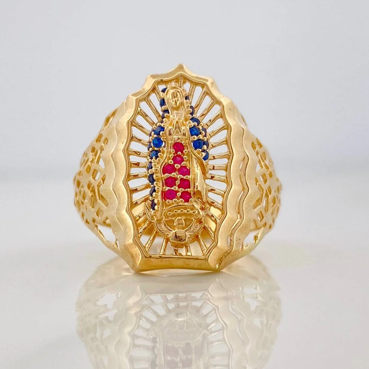 Anillo Virgen de Guadalupe 5.4g / T9 1/4 Oro Amarillo 18K