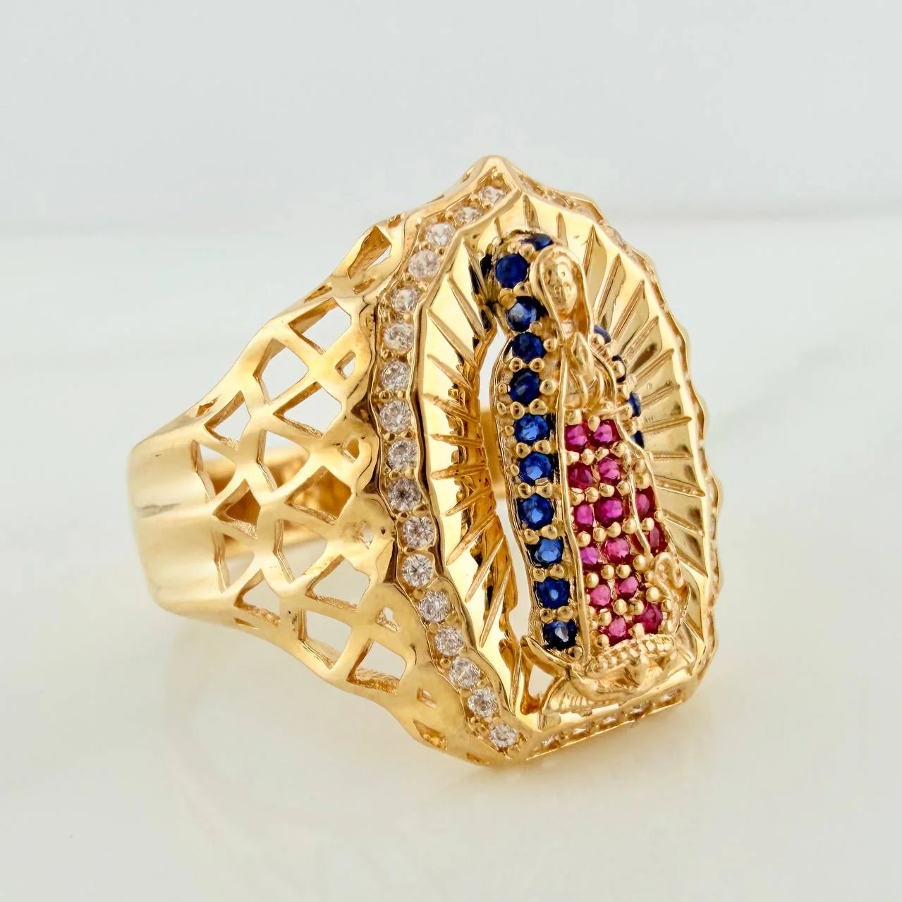 Anillo Virgen de Guadalupe 5.55gr / T10 1/2 / Oro Amarillo 18K % - Image 3